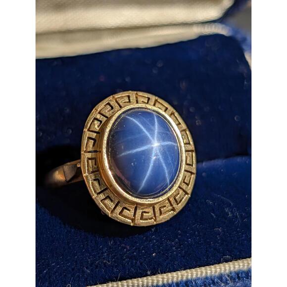 Other - Vintage 14K Gold Solitaire Ring Star Sapphire - Sz 8.25